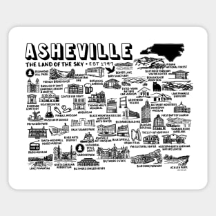 Asheville Map Art Sticker